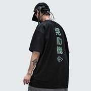 Cyber goth t-shirt o neck collar style