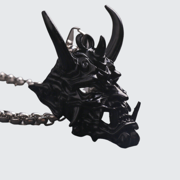  Demon head necklace stainless steel metal type
