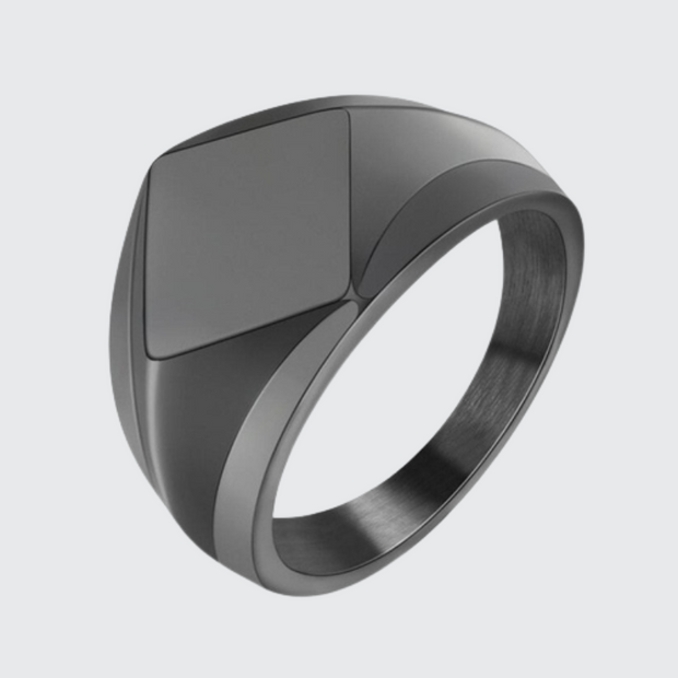 Diamond signet ring geometric shape\pattern