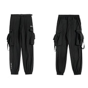 Unisex black japanese techwear pants