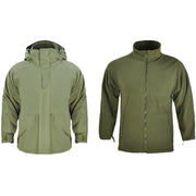 Green gorpcore rain jacket double Insulation