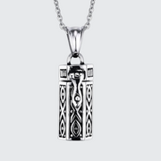 Hexagon urns necklace stainless steel metal type