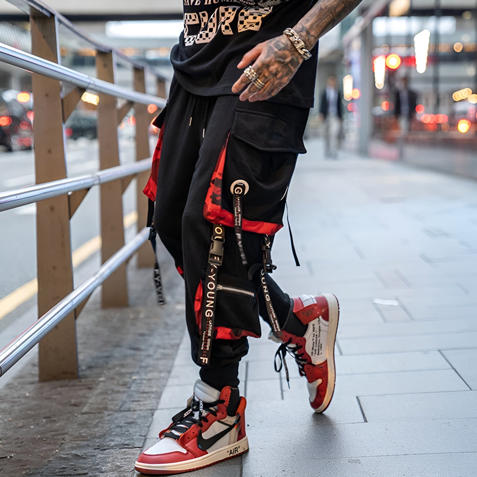 Red And Black Techwear Pants – Techwear UK