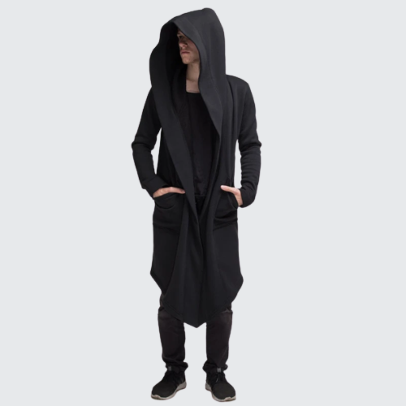Long Black Hooded Cloak – Techwear UK