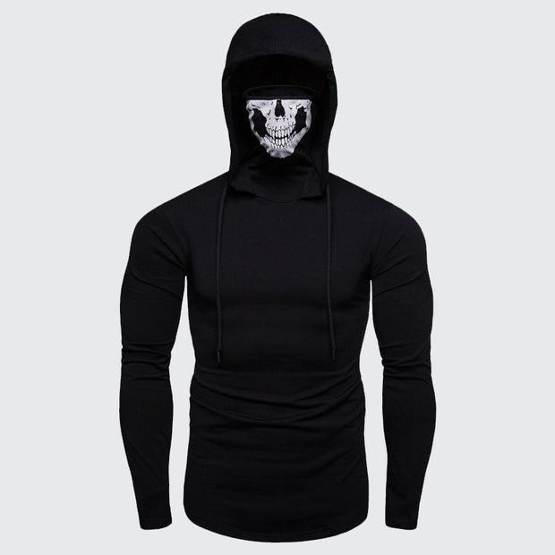 Long sleeve t-shirt with hood o neck collar style