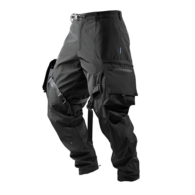 Scarlxrd Cargo Pants Multiple Pockets Adjustable Waist Zipper Black