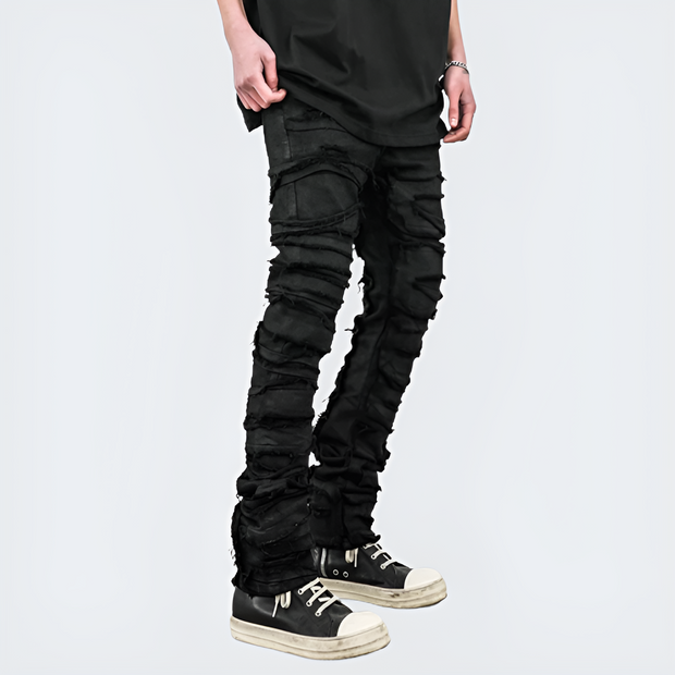 Unisex wearing black dystopian pants