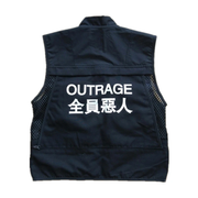 Multiple pocket decoration outrage techwear vest unisex wearing