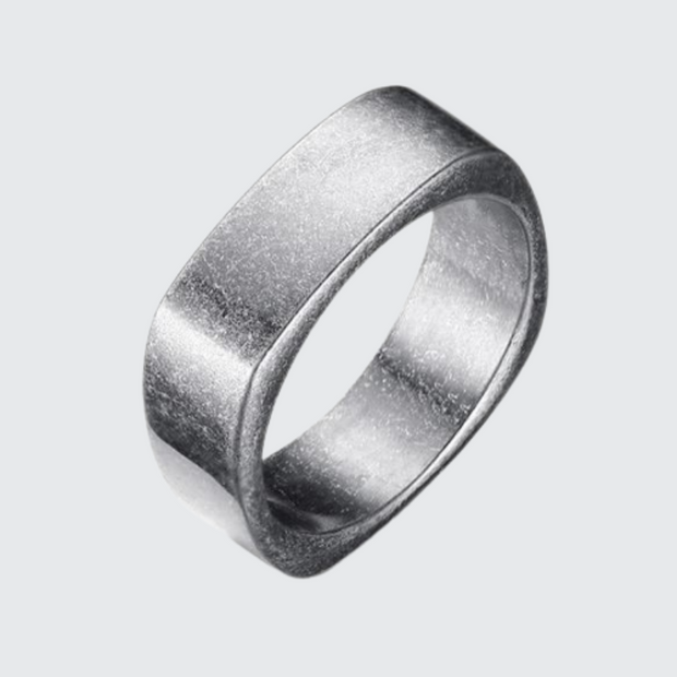 Polished silver ring geometric shape\pattern