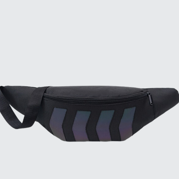 Reflective techwear waist bag adjustable straps unisex design 