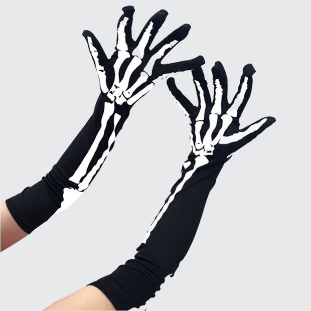 Skeleton gloves full finger gloves halloween accessory gloves