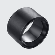 Solid black thick ring stainless steel metal type