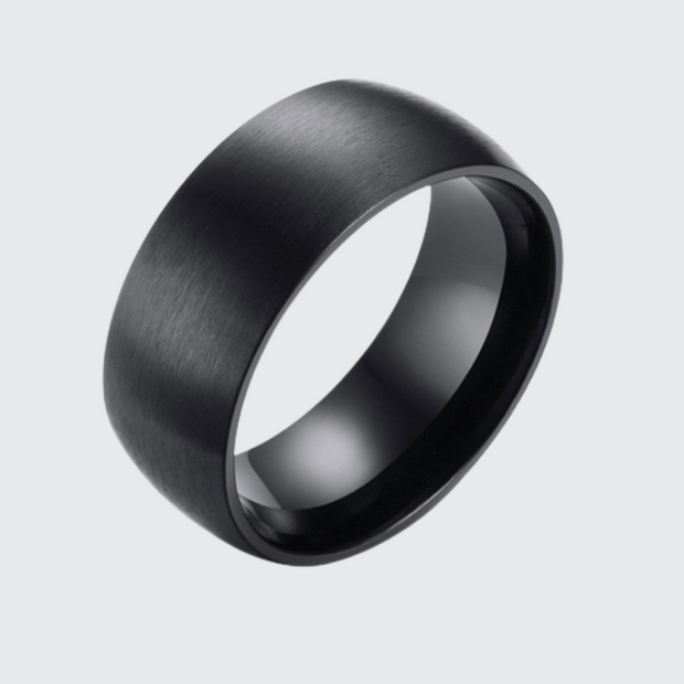  Solid plain black ring stainless steel metal type