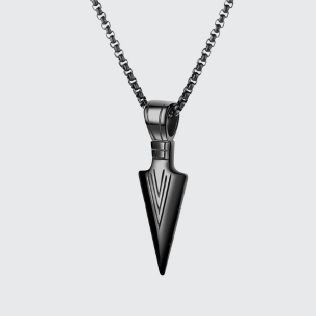 Techwear arrowhead necklace stainless steel, zinc alloy metal type