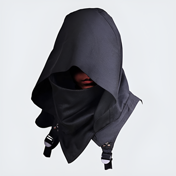 Techwear hooded scarf outdoor neck and head wrap