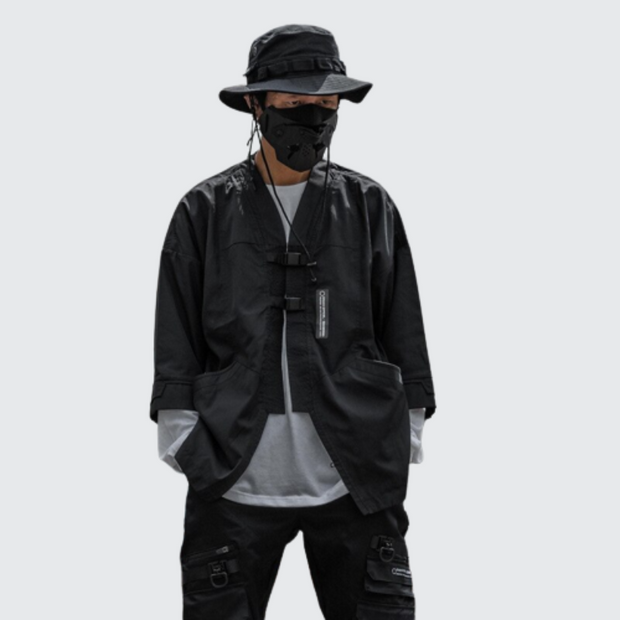 Techwear kimono jacket v neck style kimono