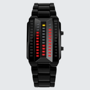  Techwear red binary watch digital display rectangle shape