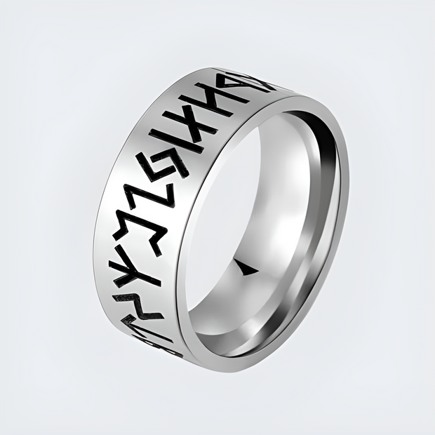 Viking rune ring streetwear style rings Silver
