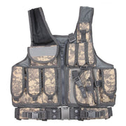 Multiple pockets decoration zip up tactical vest acu