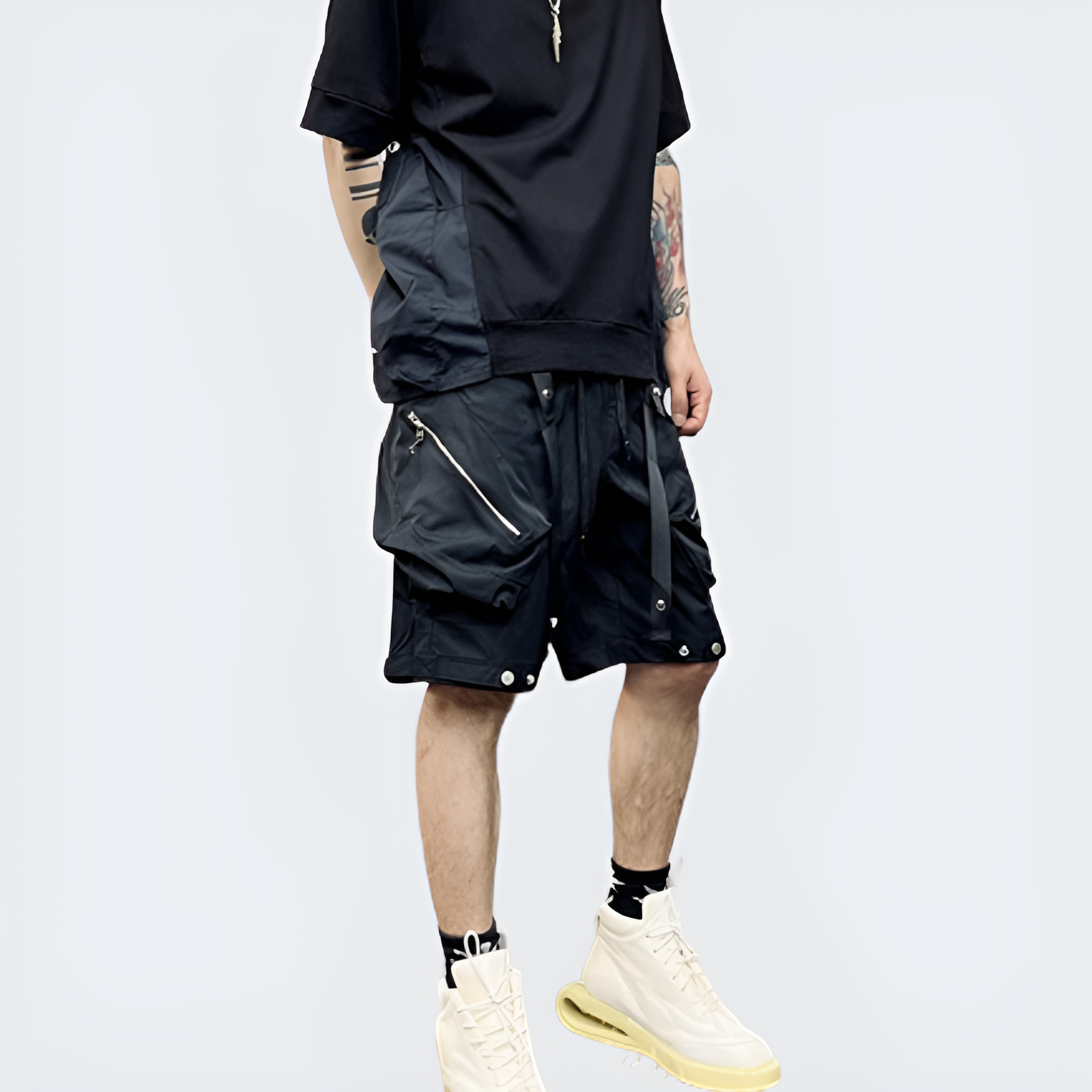 Mens shorts with zip 2025 pockets