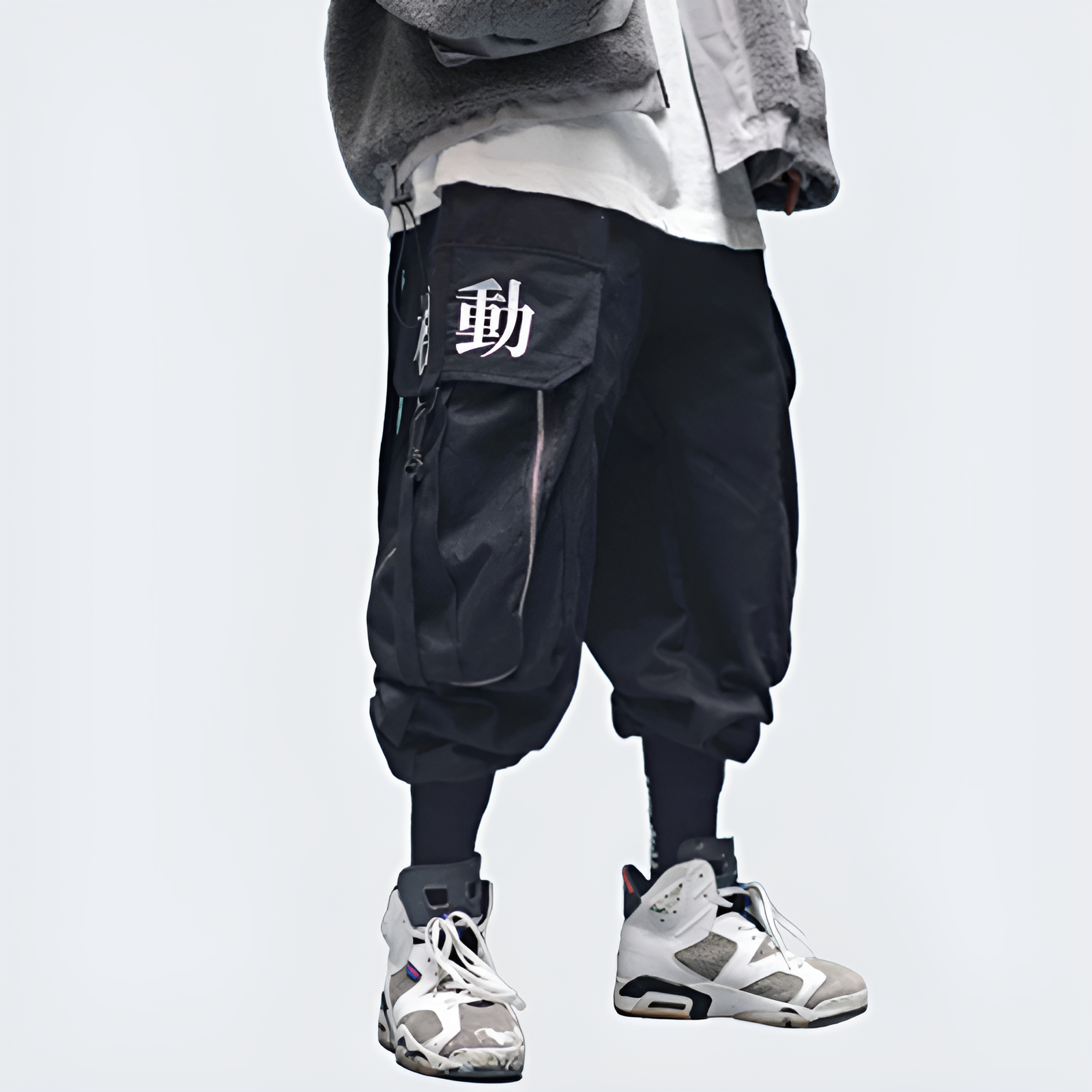 MEINVQIAOTI Zwarte cargobroek voor dames, rechte hiphop en dunne casual MEINVQIAOTI Zwarte cargobroek voor dames, rechte hiphop en dunne casual