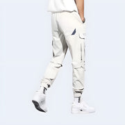 Unisex wearing white skinny pants Versatile design