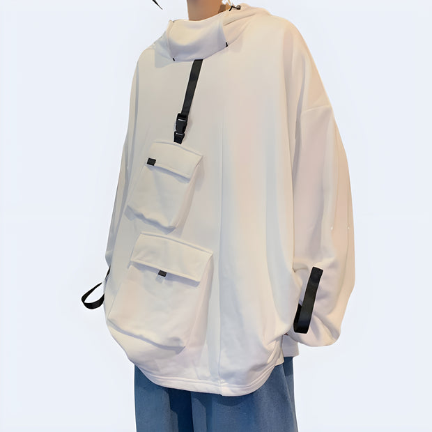 White Techwear Hoodie