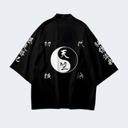 Yin yang kimono streetwear with decoration