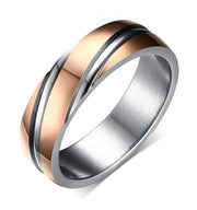 Twist titanium ring bronze