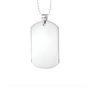 Solid military tag necklace silver