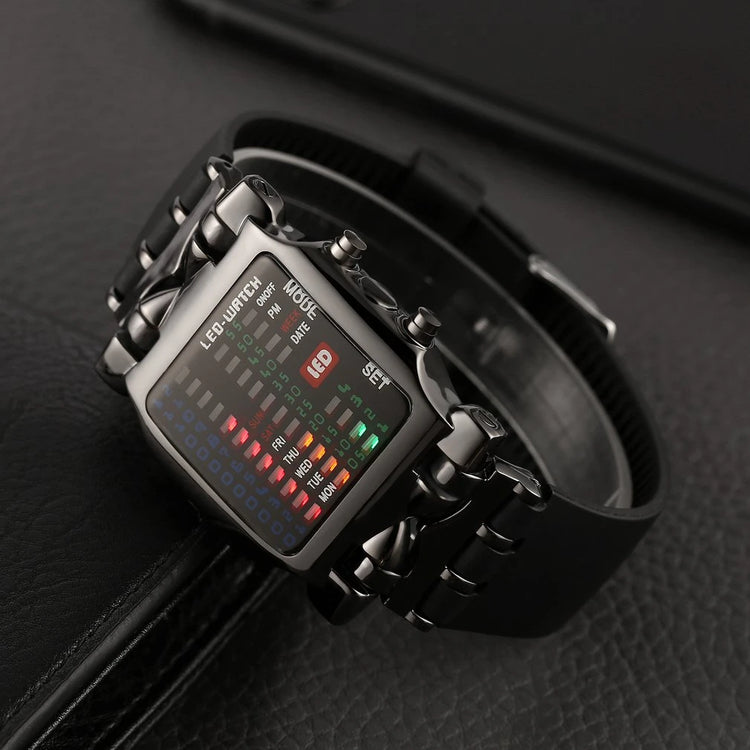 Led Digital Binary Wrist Watch Techwear UK