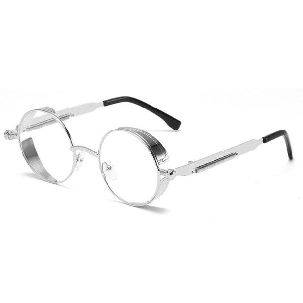 Circle Retro Sunglasses clear silver