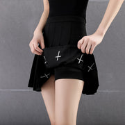 Black Pleated Skirt With Chain