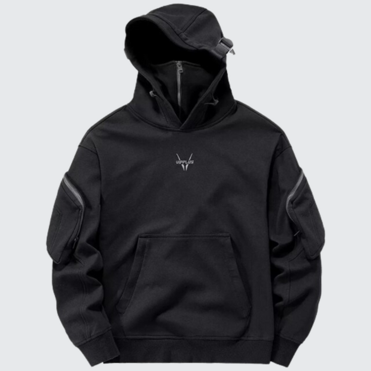 Hoodie With High Collar – Techwear UK - Main Image