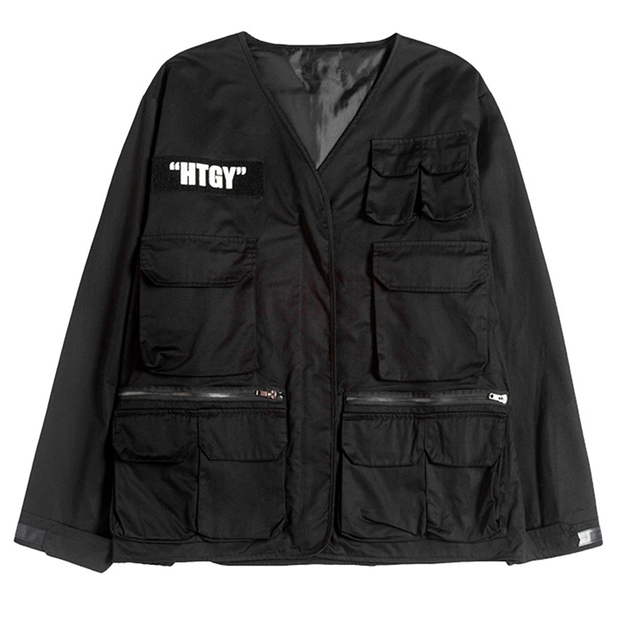 Black htgy jacket turn-down collar style