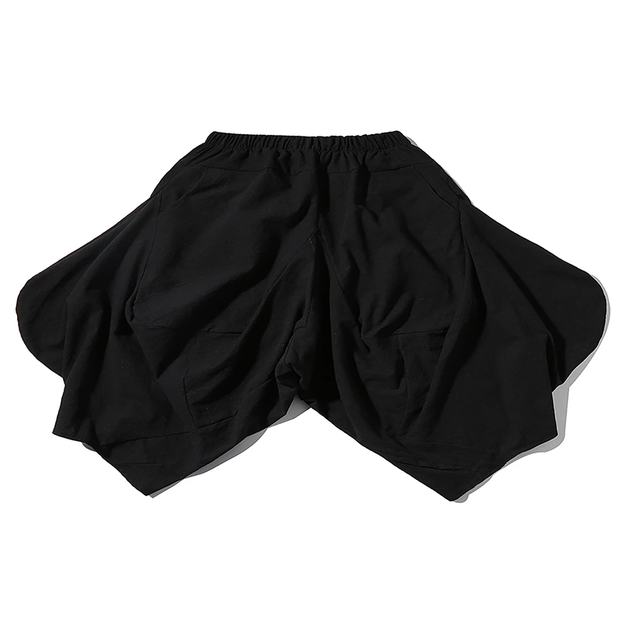 Unisex wearing black japanese harem pants