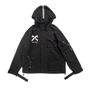Unisex wearing reflective jacket black