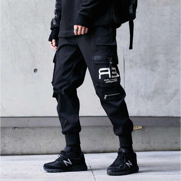 Black joggers with hot sale zippers