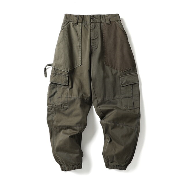 Unisex army green wide leg pants