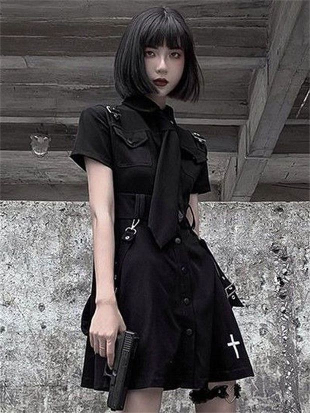 Emo button up skirt