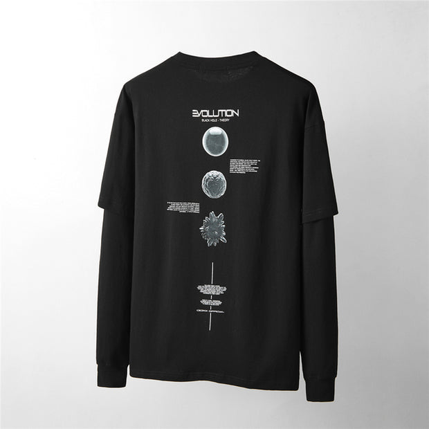 Futuristic Black Long Sleeve Shirt