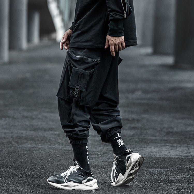 TYPESERVICE ■ Textured Strap Pants GSGGIG Men's Techwear Hiphop Streetwear Rock Punk Gothic