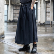 Quality craftsmanship man wearing black japanese hakama pants