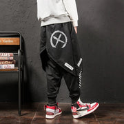 Hakama pants streetwear black multiple layers