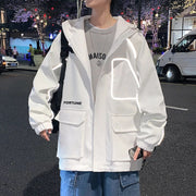 Reflective style jacket white reflective rain jacket