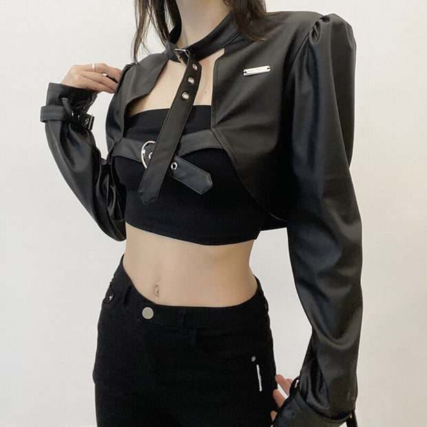 Grunge Leather Jacket Women