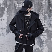 Black Streetwear jacket men's comes with hood