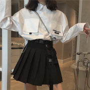 Pleated Skirt With Buckle
