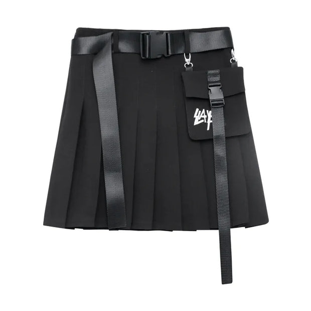 Pleated Skirt With Buckle