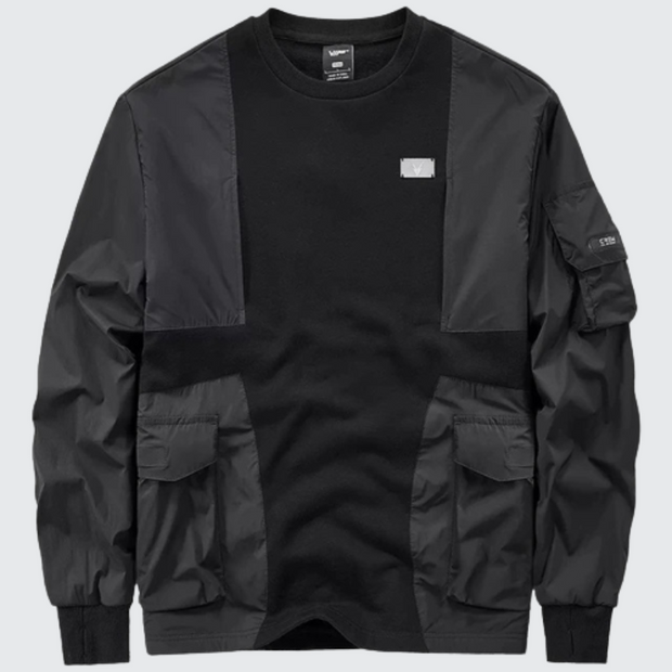 Pullover sweatshirt style techwear pullover black